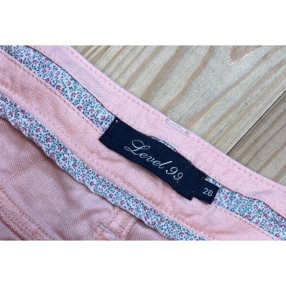 ANTHROPOLGIE Level 99 Pink Roll Tab Shorts Size 26 Womens - Picture 3 of 6